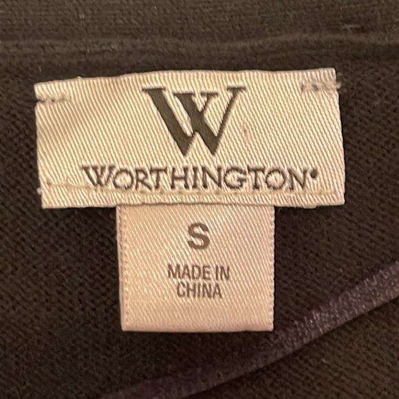 Worthington Black Embellished Neck Button Up Cardigan Sweater S - Picture 5 of 6